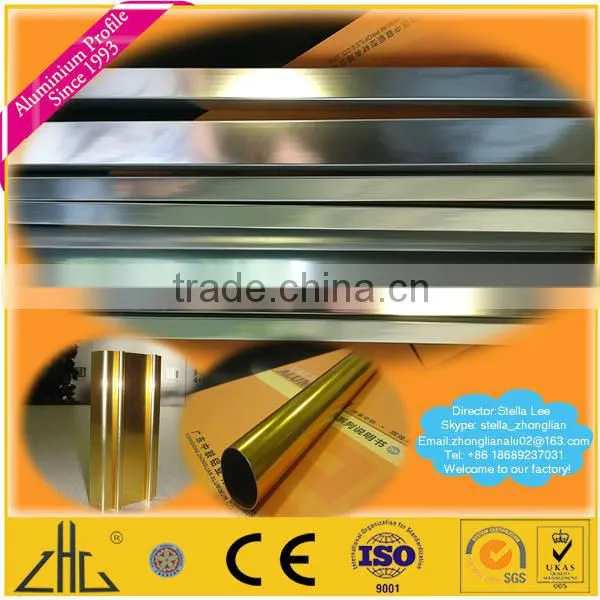 Wow!! aluminium profiles extrusion/anodizing polished aluminium tubing profile factory/anodized polished aluminium manufacturer