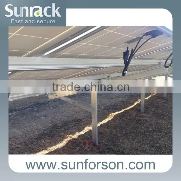 Aluminum pile solar panel ground mount racking