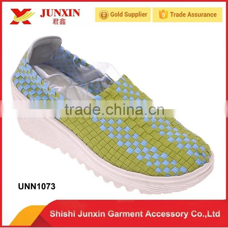 2016 Ladies Wedge Woven Elastic Heating Shoes