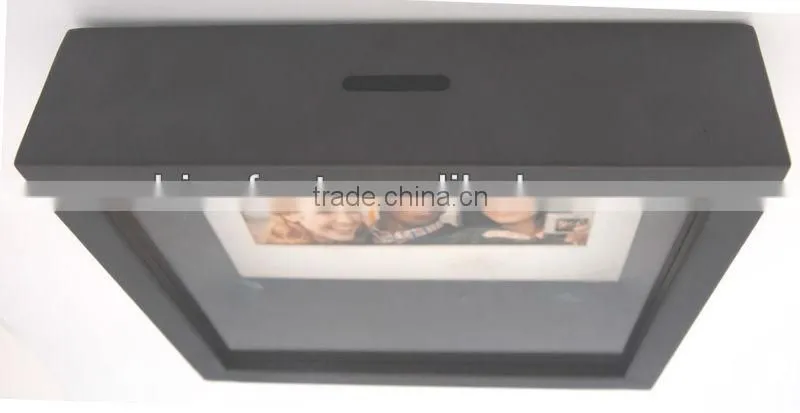 metal photo frame with coin bank use , 8" x 6" in size (A500)