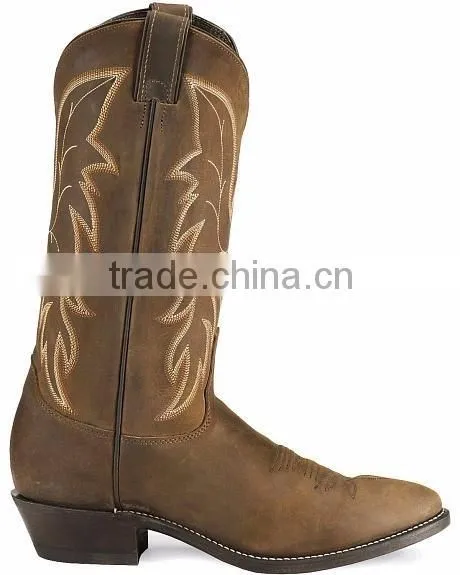 brown full grain distressed leather western cowboy boots wholesale
