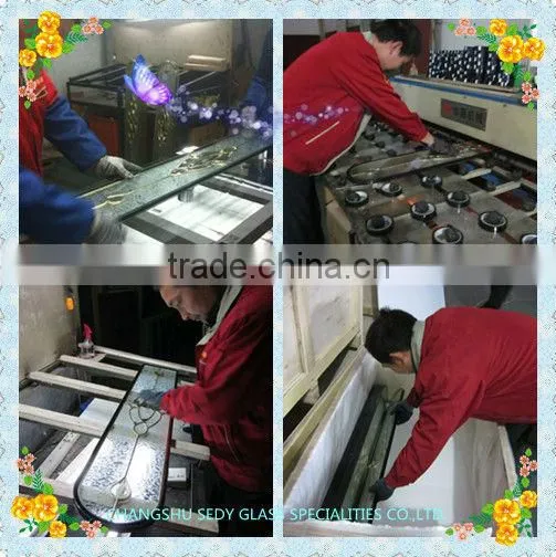 wrought iron glass for windows and doors with spacer bar