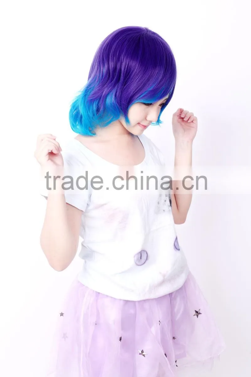 Fashion zipper hair bun synthetic hair wig