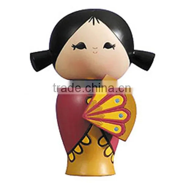 new design japanese wood doll for birthday souvenirs