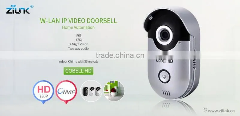 HD 720P IP wifi video door phone, IP66 rating waterproof CE, FCC, ROHS support P2P Smart Home wireless intercom.