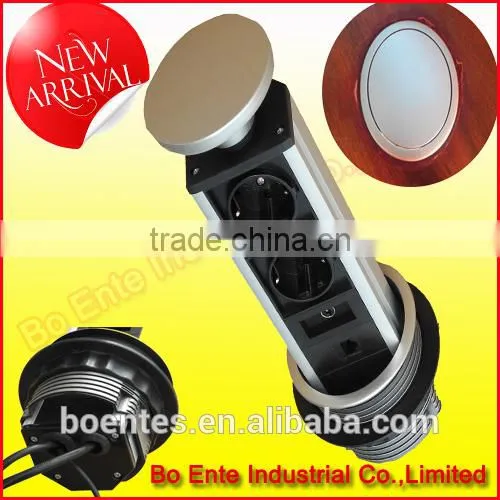 Europe popular kitchen&office press pop up power socket with EU standard plug