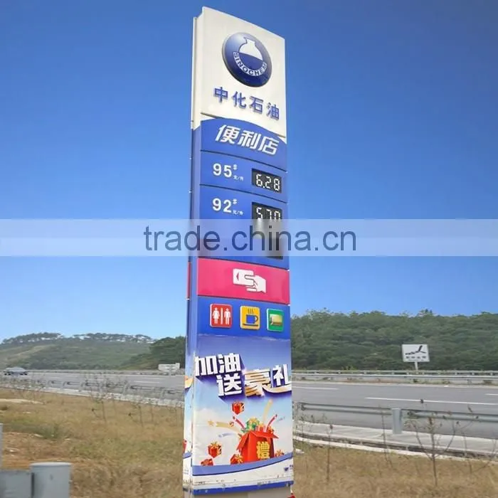Street Steel Standing Metal Advertising Pylon Totem