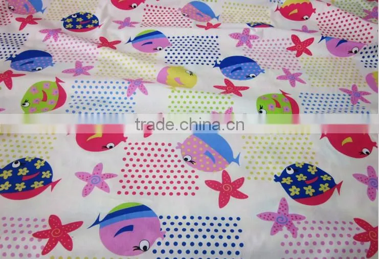 Luxury double side brush printed 100 cotton twill fabric china manufacturers baby fabric for baby blanket