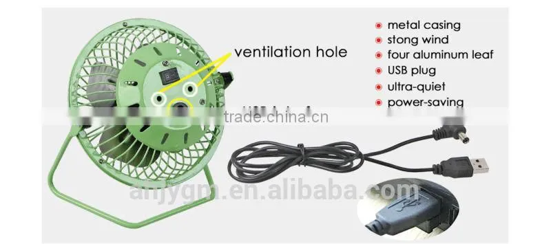 Different Sizes Metal USB Mini Desk Fan