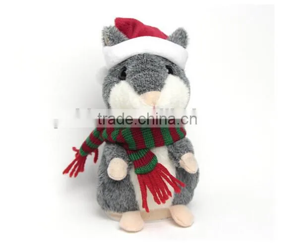 2016 Christmas Gift Hot Cute Plush Talking Hamster Recording Toy Hamster, Speaking Hamster