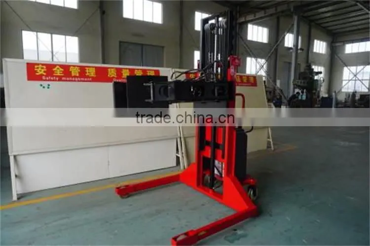 200kg 1600mm Semi Electric Straddle Paper Roll Truck Stacker