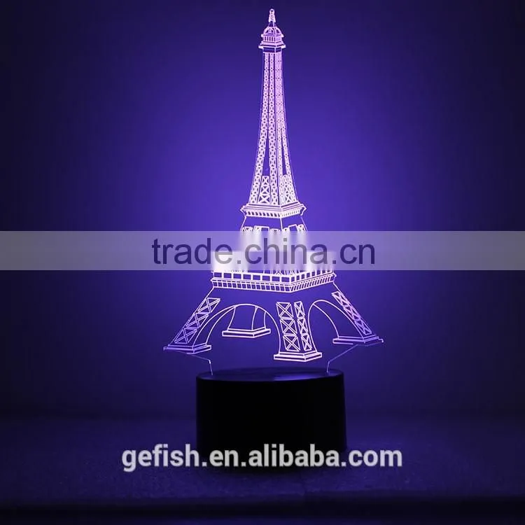 Eiffel Tower 3D Acrylic night light table led lamp for Christmas gift