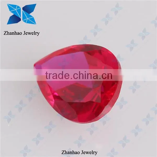 Synthetic gems 1 carat pear royal rough ruby for jewelry