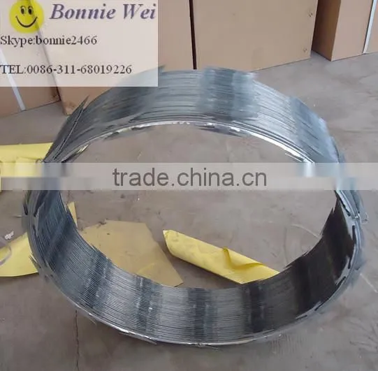 Galvanized barb tape/razor barbed wire/razor wire