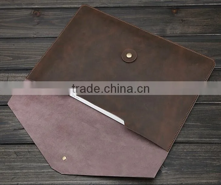 BOSHIHO durable real leather business briefcase and portable file case
