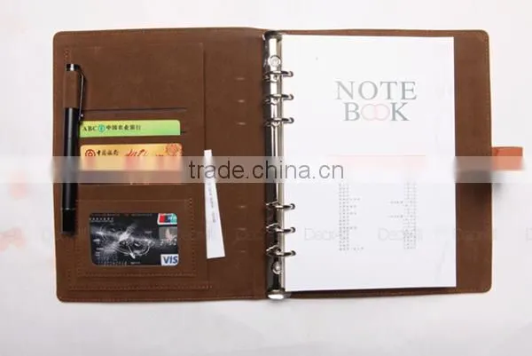 Loose Leaf Leather Journal Diary Notebook with Pen Holder and Card Holder