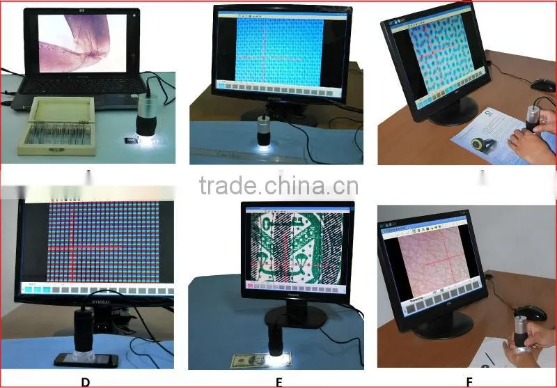 Patent 40~240X magnification 1.3MP MDA1300 handheld USB digital microscope with 8 led ring light