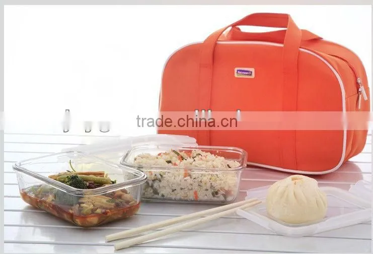 3pcs airtight square glass food storage container