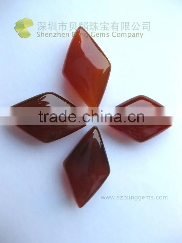 Hot sale red agate gemstones diamond shape cabochon