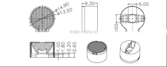 ILENSTECH lens 30*65 degree match cree / NICHIA / Imitation lumens LED ILENSTECH01ZZ-GRxxF