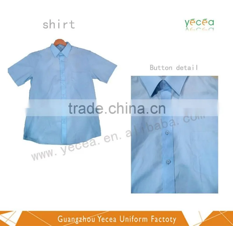 2016 Summer soft short sleeves polyester/cotton button brief Office Shirt for mature men wholesale logo pringting