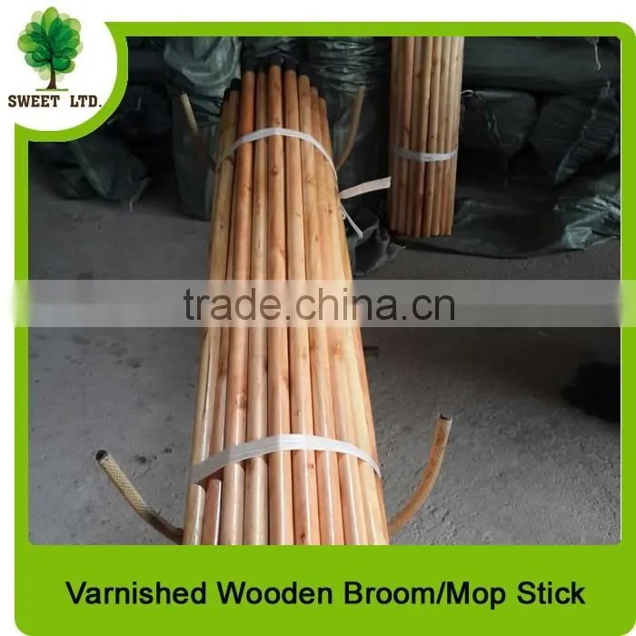 2.2*120cm varnished wooden brush handle with plastic cap from china supplier