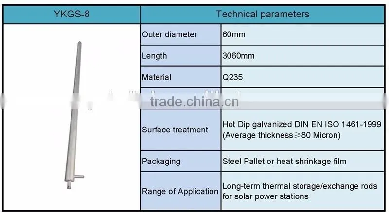 Carbon steel Screw Pile exchange rods for solar power stations