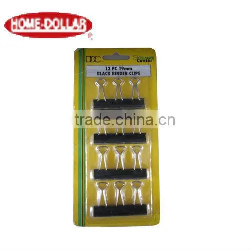 office binding tools Metal Binder Clips Black 19mm 0.75inch, 12 Clips per Box