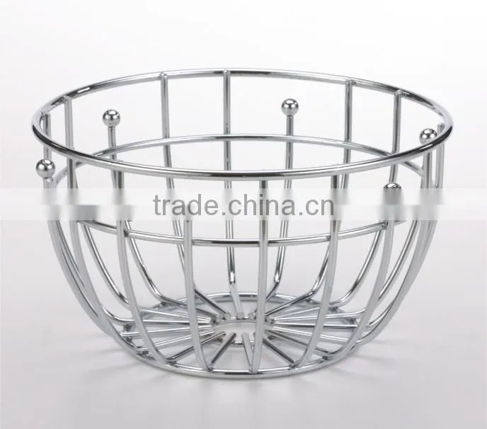Good quality home stainless steel fruit basket, metal wire fruit basket