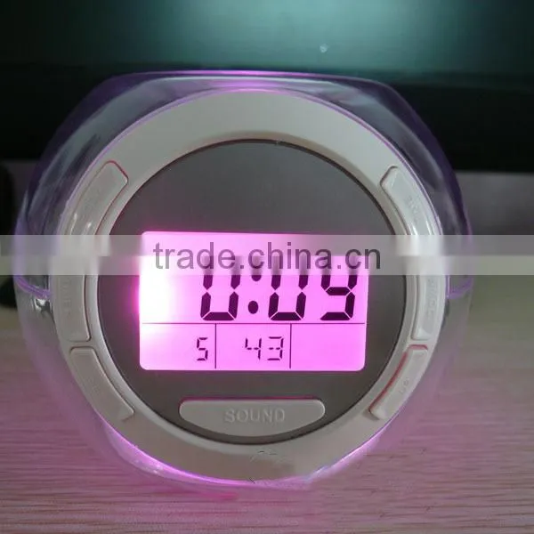 LCD clock with backlight / Temperature detection clock/music alarm clock