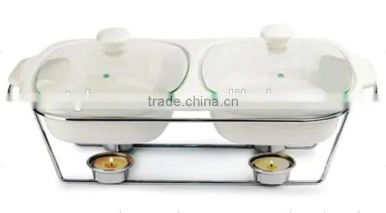 white ceramic bakeware pot with glass cover