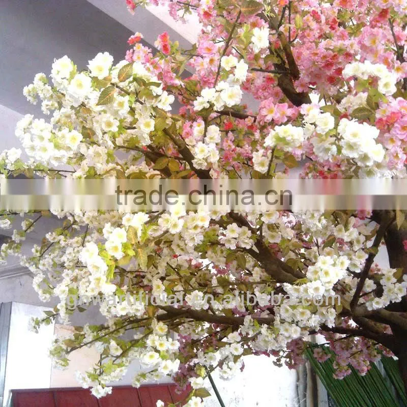 BLS057 GNW artificial plants pink plastic flower cherry blossom Customized size for Christmas or Wedding decorating