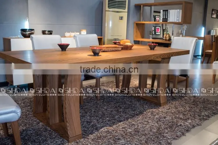 HOT SALE Walnut Veneer Modern Wooden Dining Table Set A-18RE
