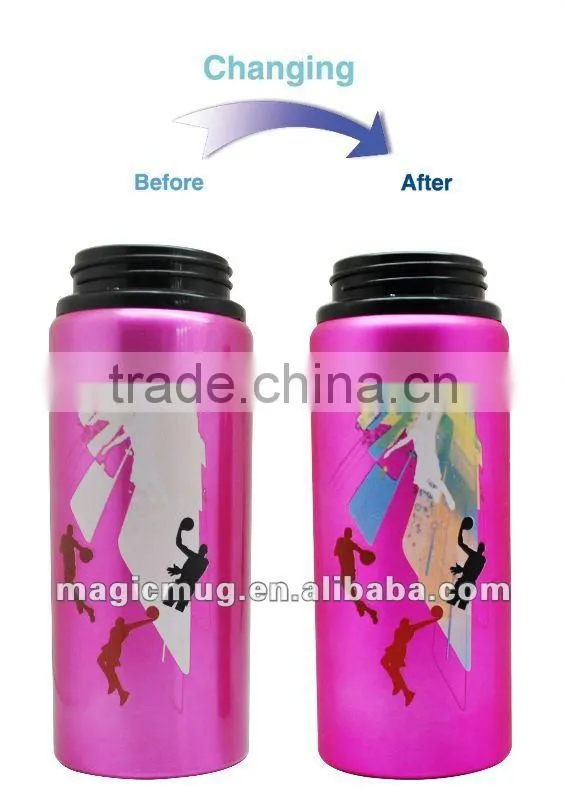 Alumium water bottle cold color changing in Shenzhen factory