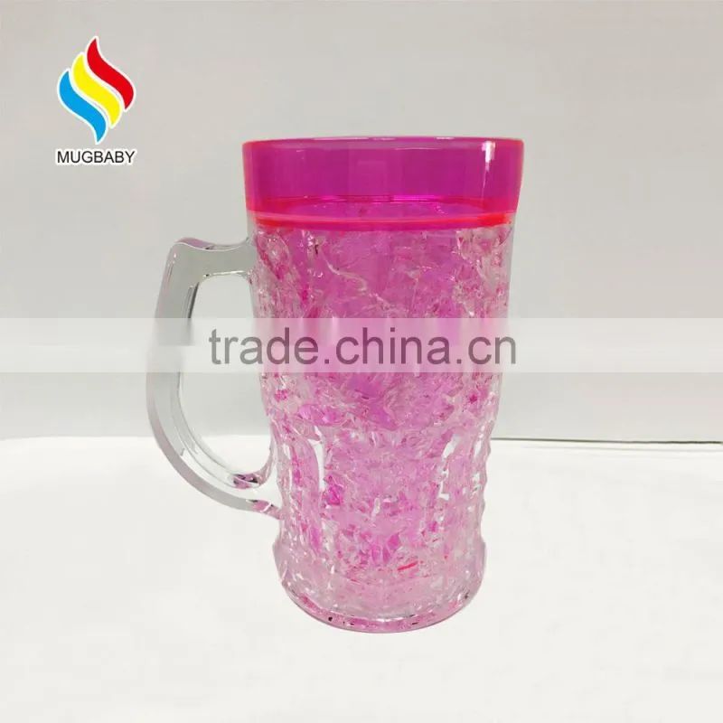 hot sale plastic ice beer mug with customer design