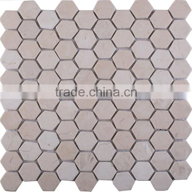 MM-CV228 Wholesales home design natural stone marble hexagon mosaic tiles