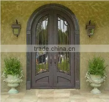 Bisini european luxury design arch iron entry door (BG90092)