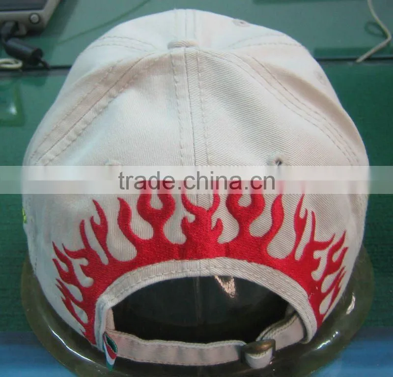 flame embroidery fashion cap