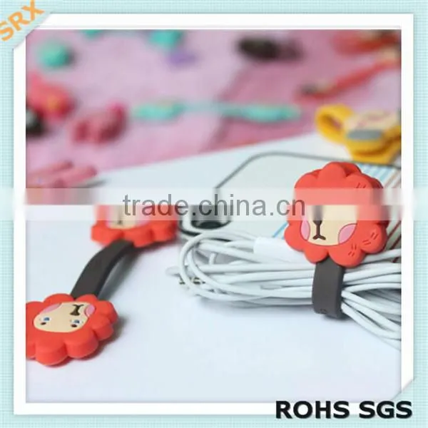 High qualtiy factory direct sale cartoon shape plastic earphone cable winder