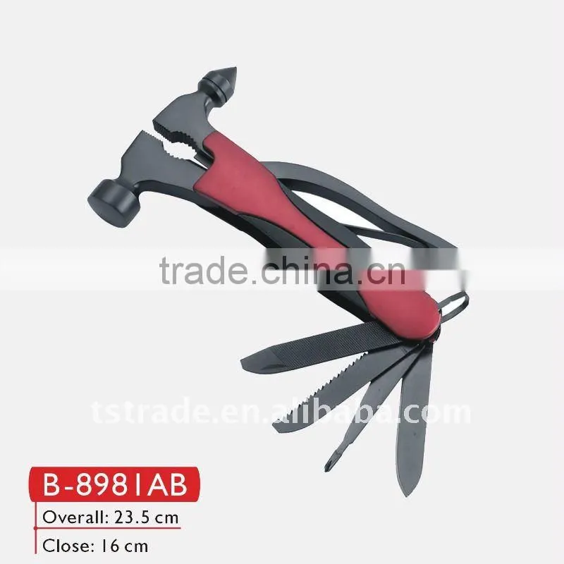 2014 LED light stainless steel hammer multi tools high carbon steel multiB-8981A