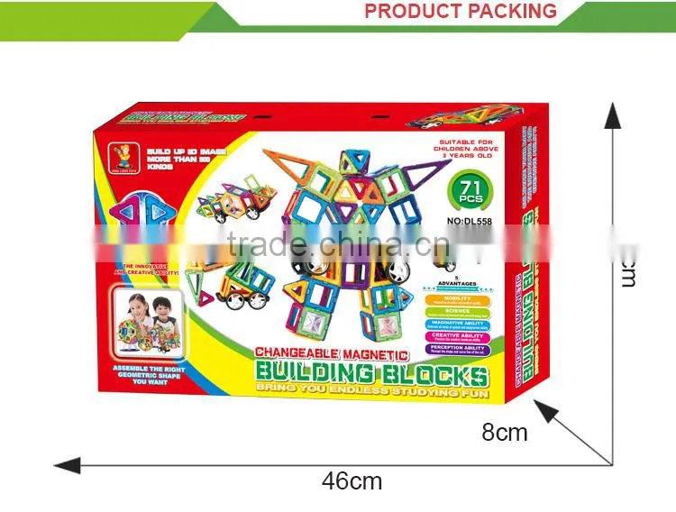 Kids educational plastic blokcs magnetic building toys