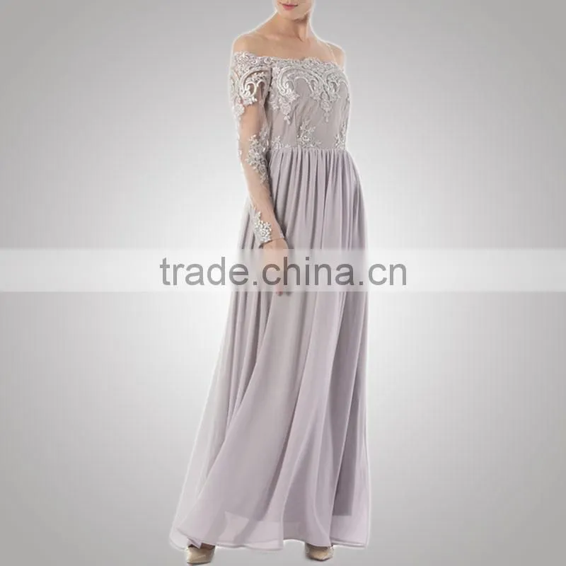 Latest Design Fashionable Preppy Style Evening Dress Long Sleeve Women For Youth