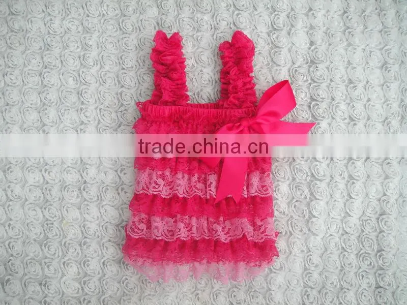 Newest style pop baby wear lace tops made in China