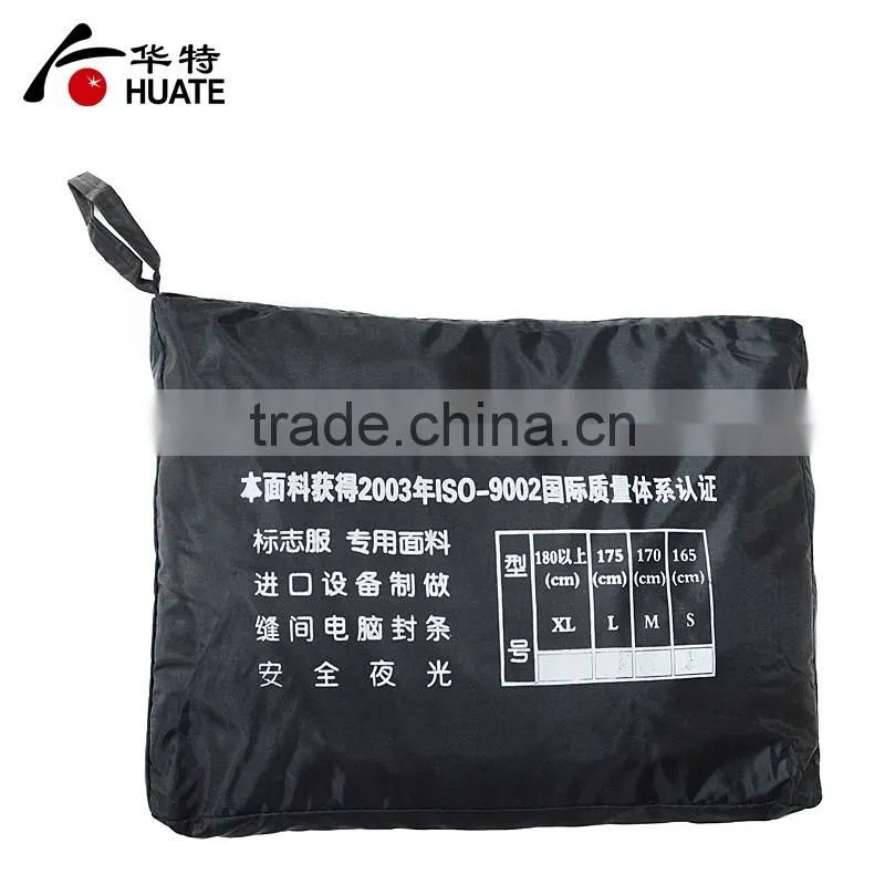 Mens black refelective raincoat,waterproof polyester raincoat manufacturer