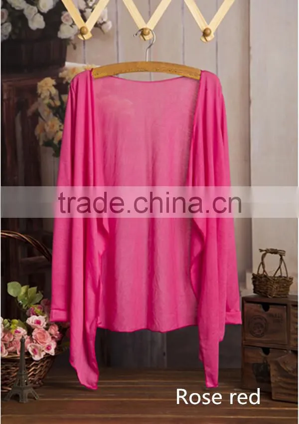 Korea sex long sleeve without button Sun protection clothing breathable summer thin women chiffon