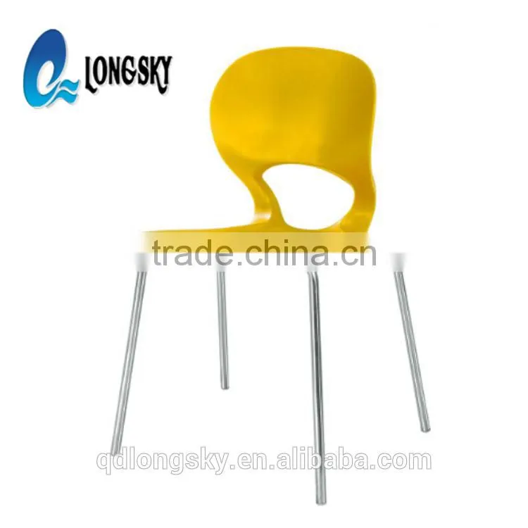 LS-4029 popular plastic stackable armless chairs best price top supplier wholesale plastic chairs with Steel Legs