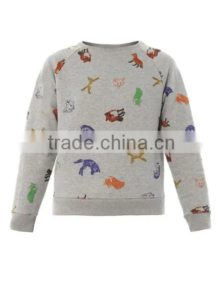 Animal-Fox Print Sweatshirt Wholesale Crewneck Sweatshirt
