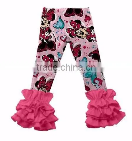 Wholesale baby girl icing ruffle pants cute colorful girls icing legging