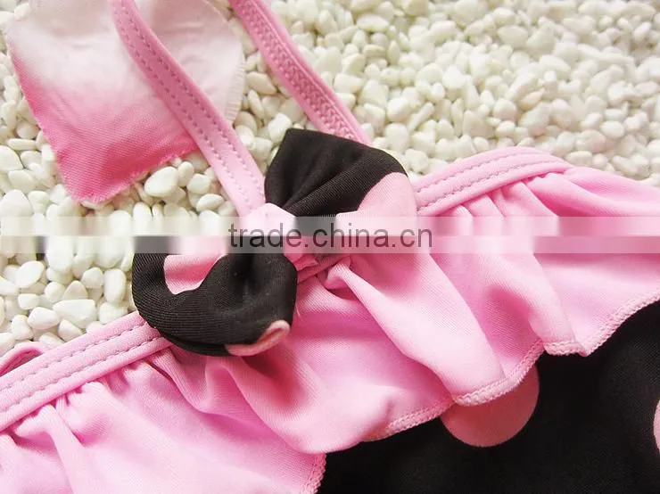 Baby Girls Summer Child Swimwear 2pcs Polka Dots Halter Seaside Swimsuit/Little Girls Swimsuits