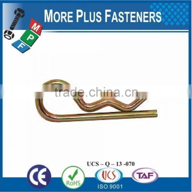 Made in Taiwan Hitch Pin Clip or R Clip or R Pin or R Key Carbon Steel Zinc Plated